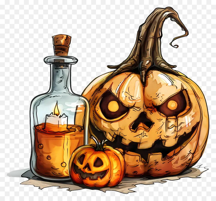 Abóbora De Halloween，Jack O' Lanterna PNG