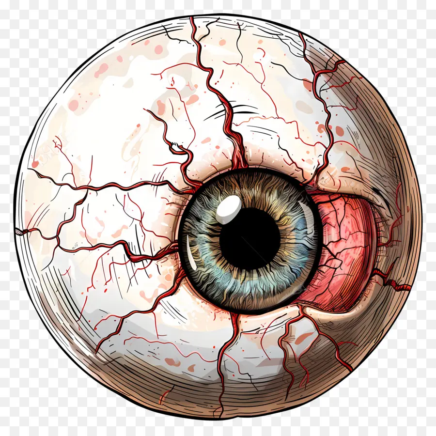 Halloween Eyelall，Globo Ocular Quebrado PNG