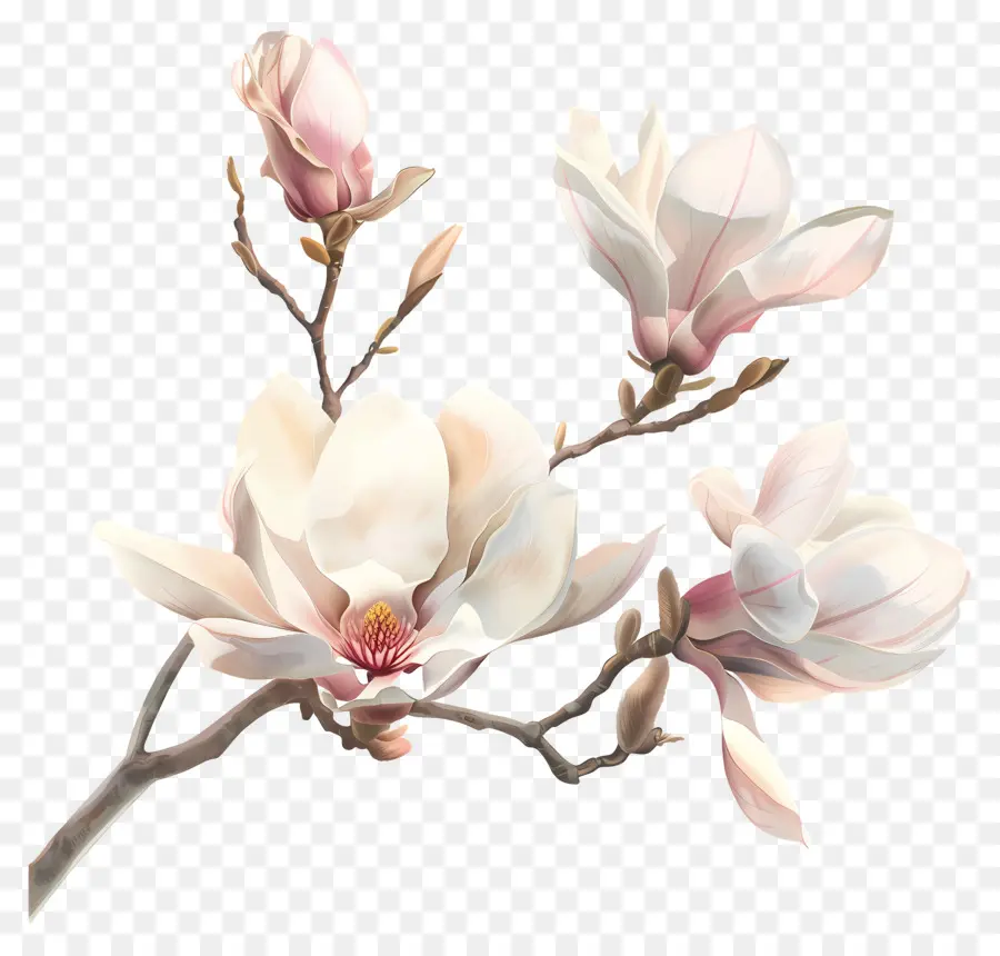 Pastel Flor，Flor Branca PNG