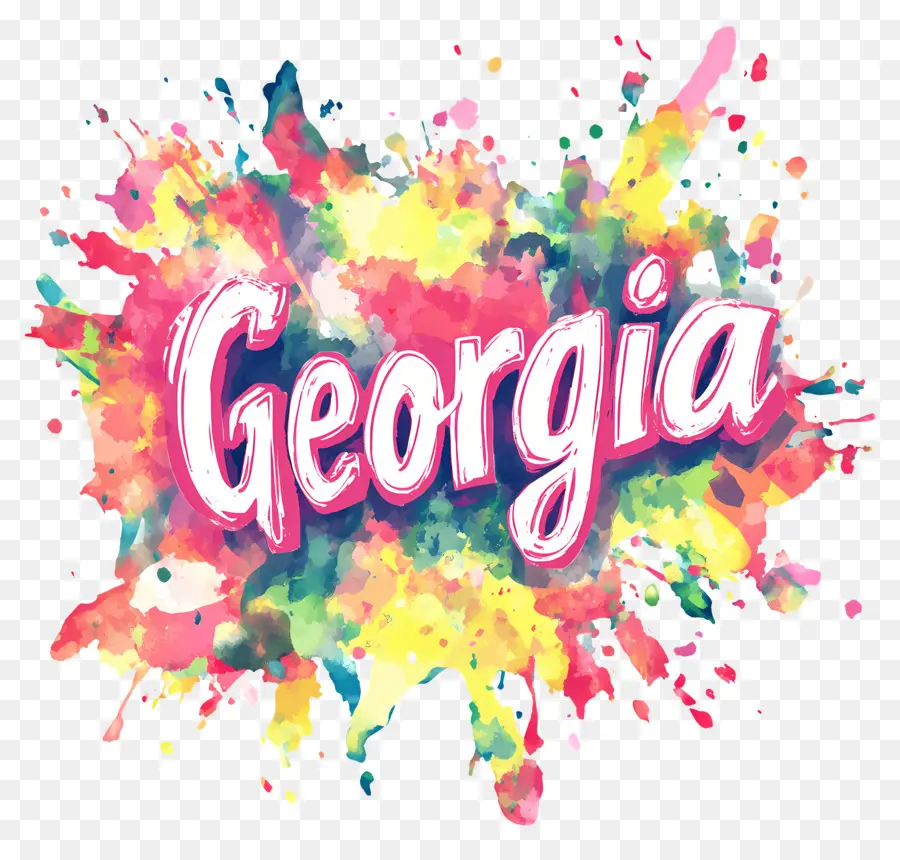 Texto Splash Georgia，Pintar PNG