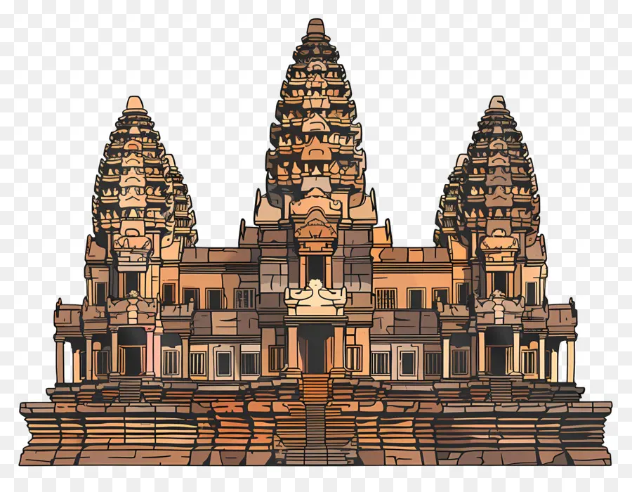 Angkor Wat，Edifício Ornamentado PNG