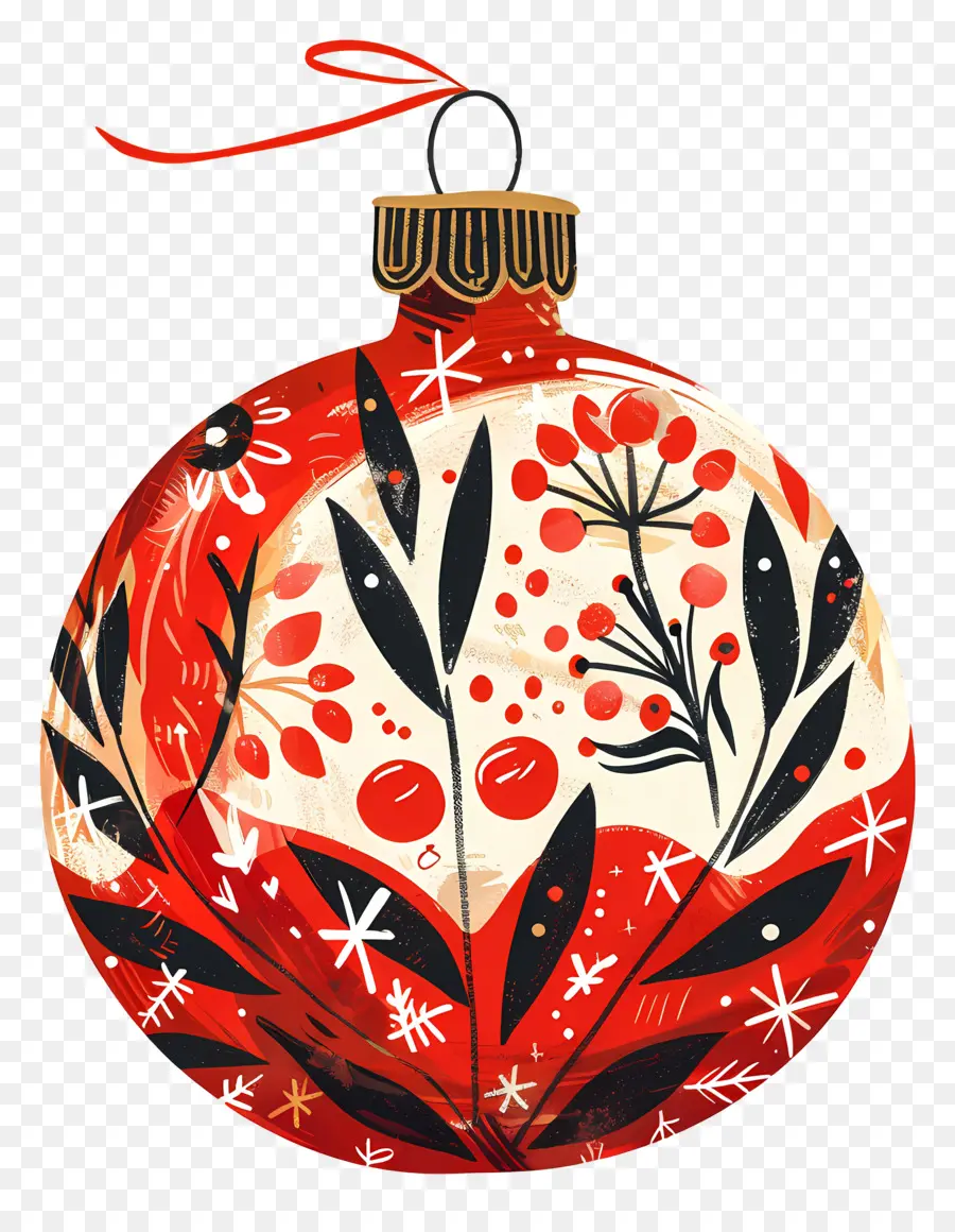 Enfeite De Natal，Ornamento De Vidro Vermelho PNG