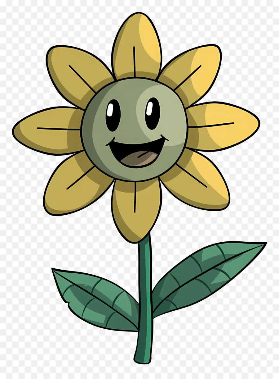 Cartoon Flor，Flor Sorridente PNG