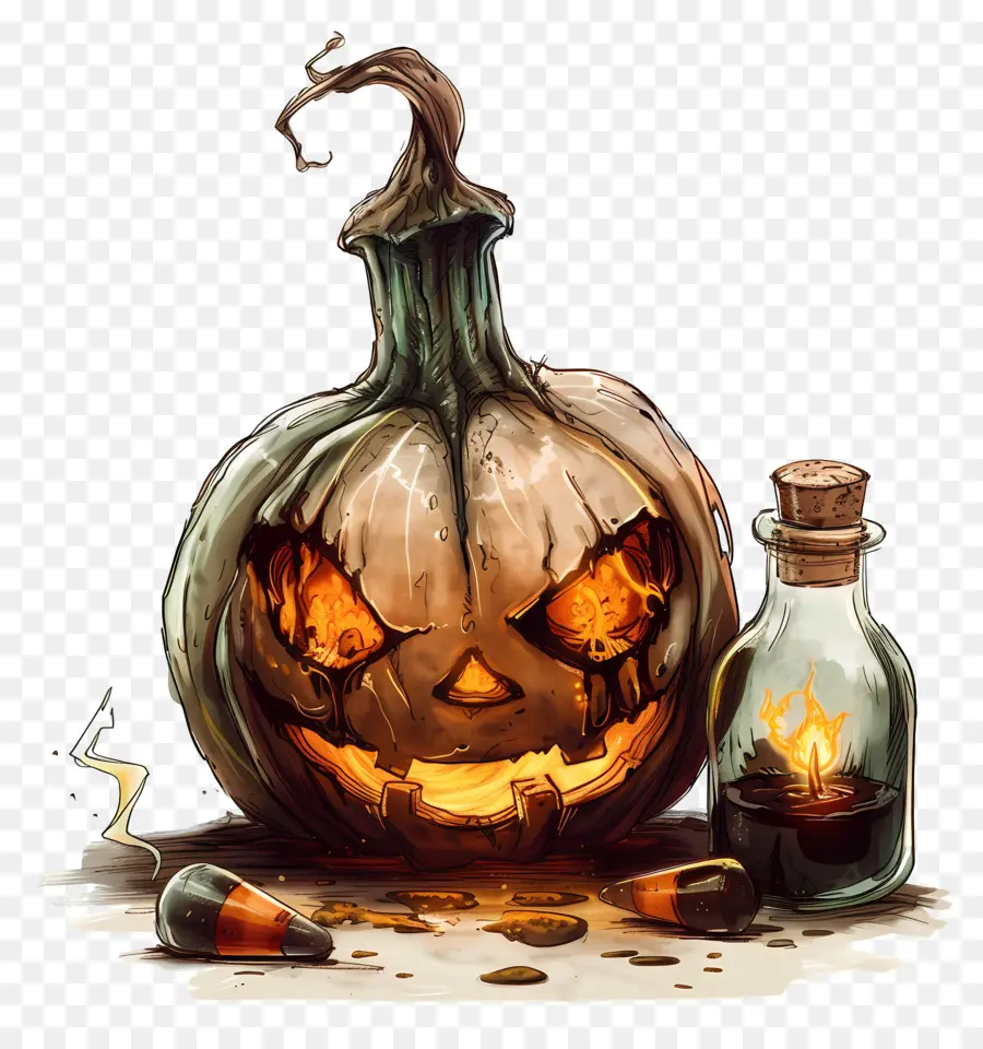 Abóbora De Halloween，Jack O' Lanterna PNG