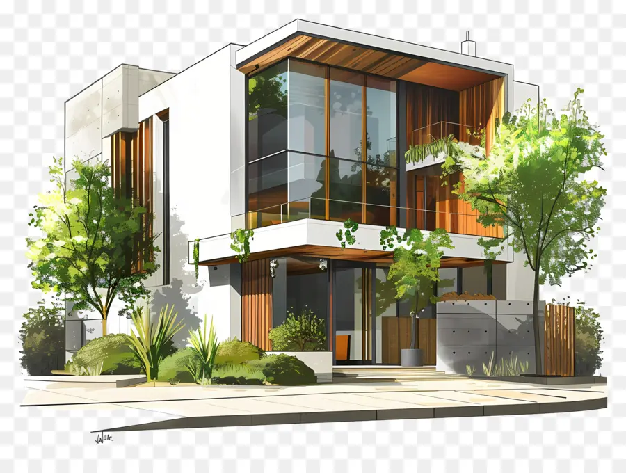 O Modern House，Casa Moderna PNG