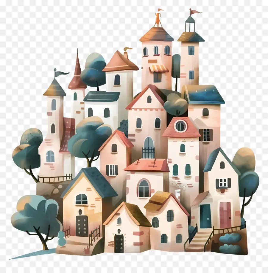 Casas Fofas De Doodle，Aldeia PNG