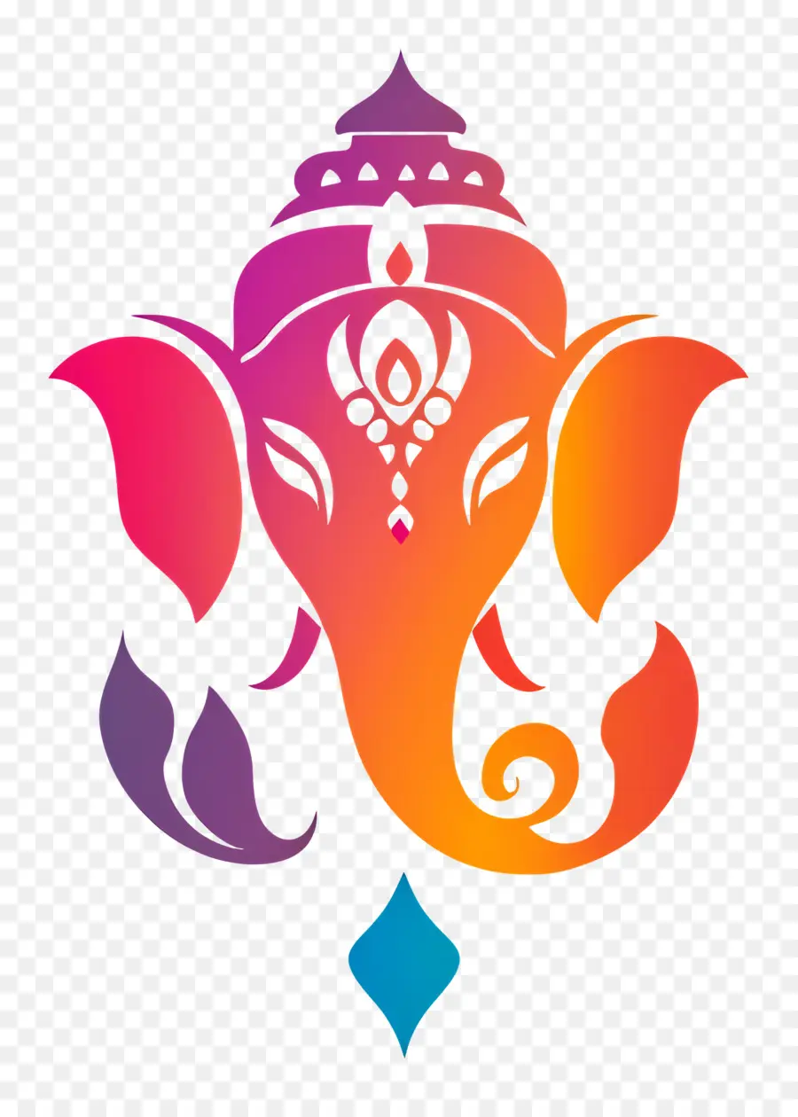 Ganesha Colorido，Hinduísmo PNG