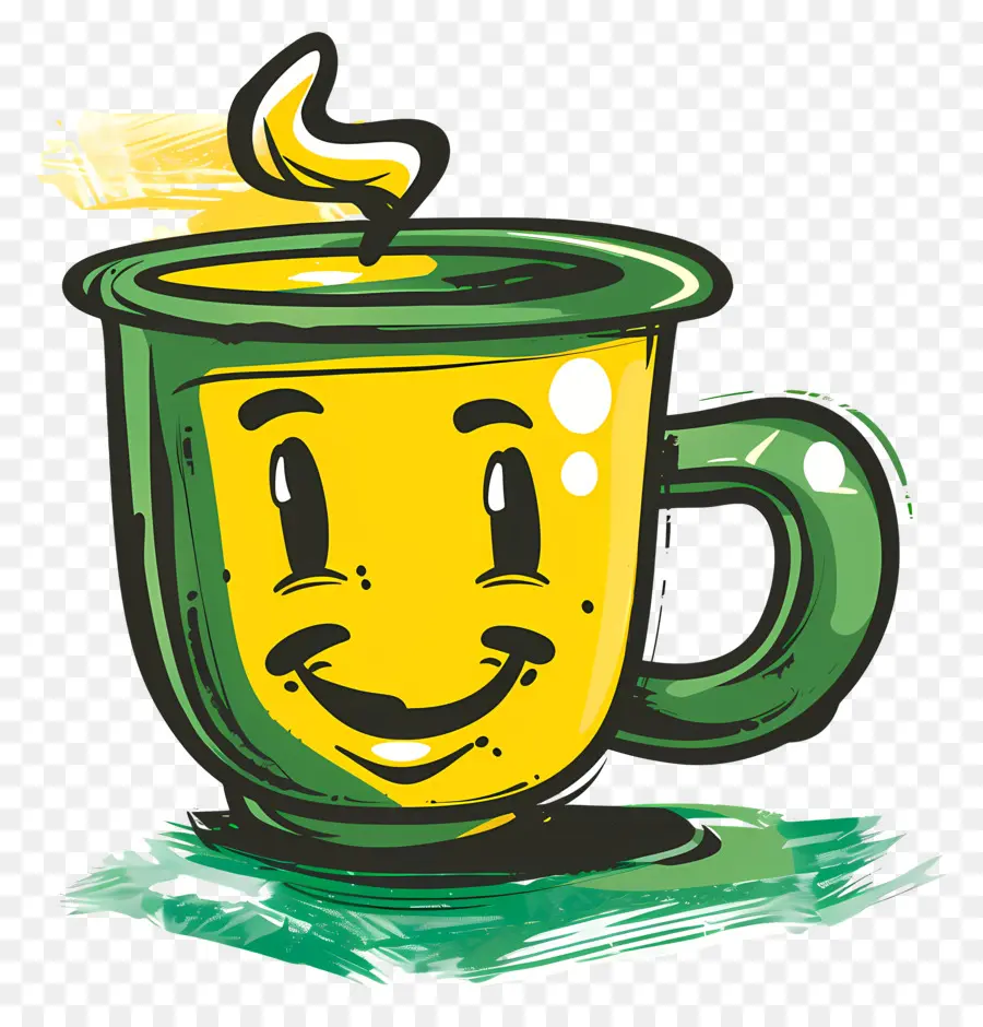 Cartoon Xícara De Café，Mug Smorly Face PNG