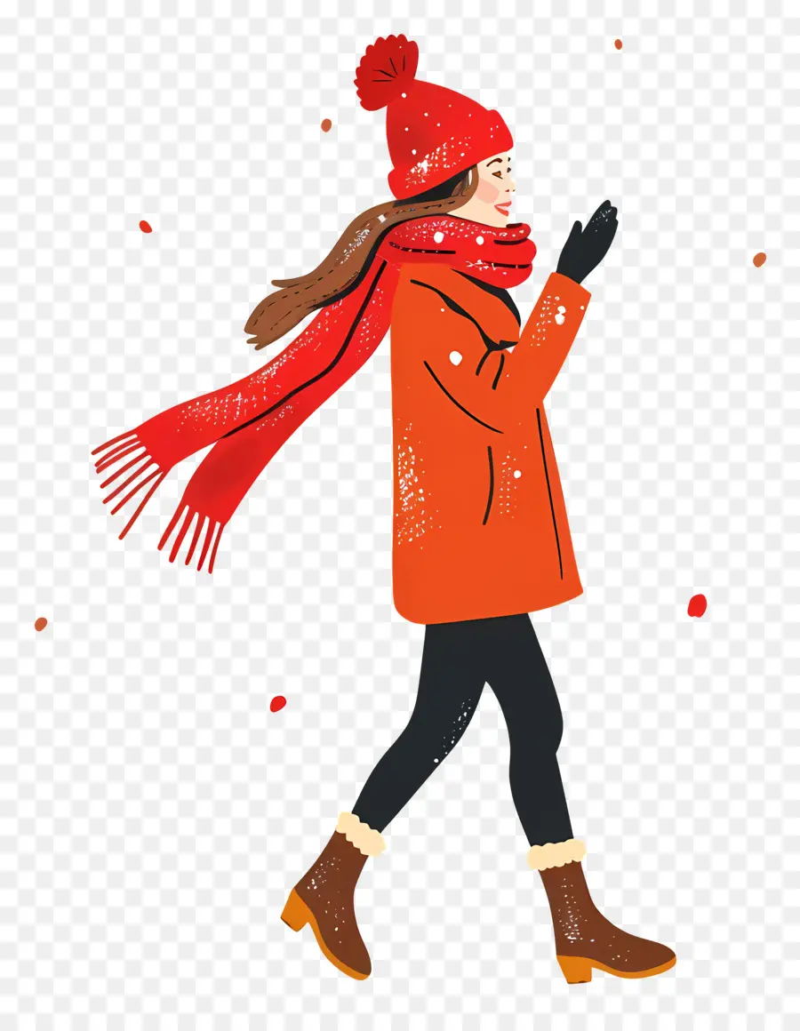 Mulher Com Roupas De Inverno，Inverno PNG