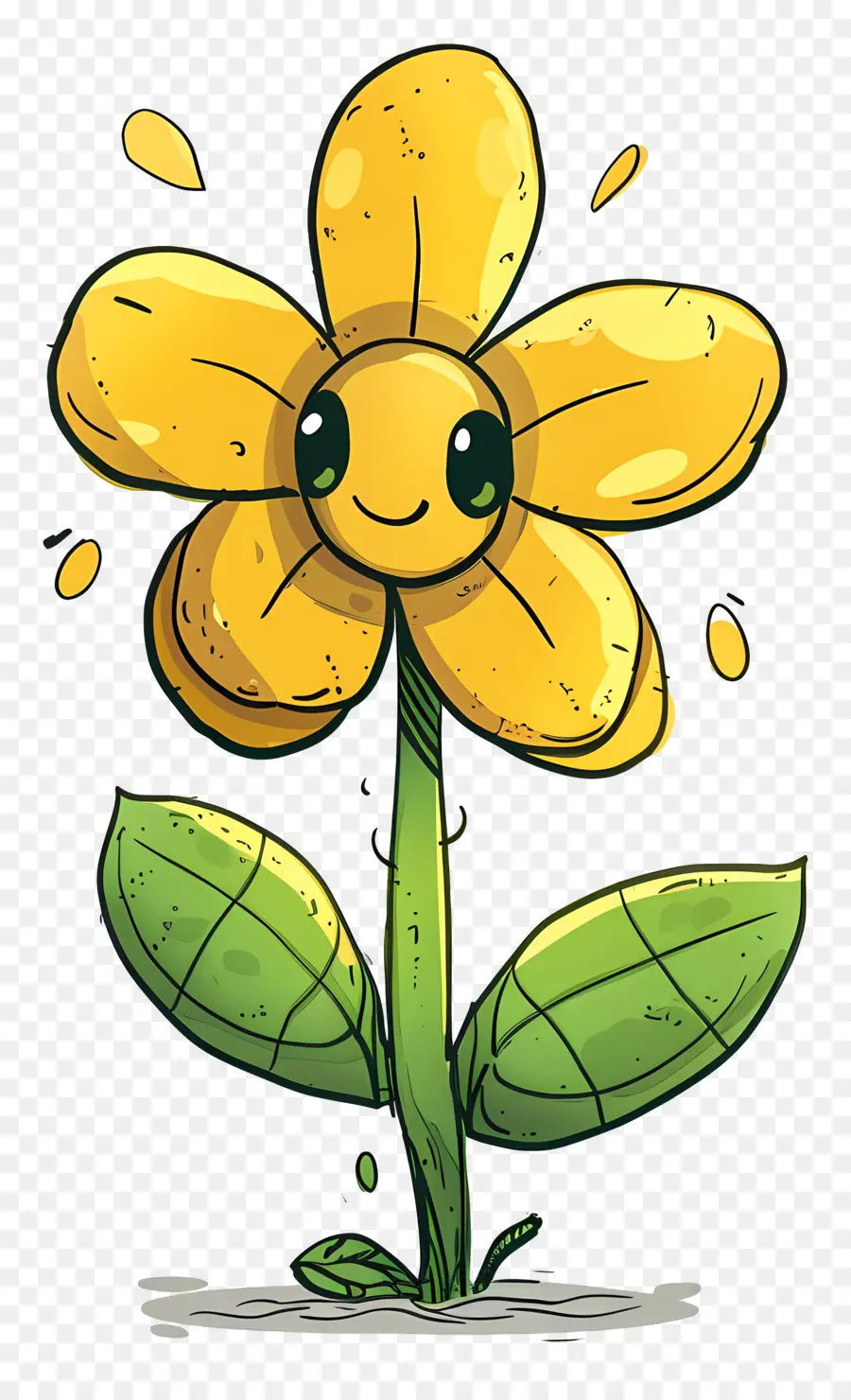 Cartoon Flor，Flor Sorridente PNG