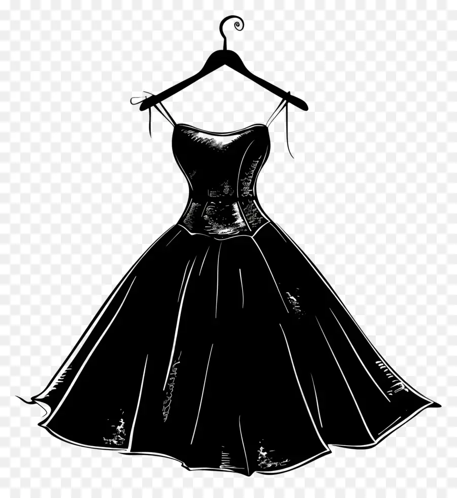 Vestido No Cabide，O Preto E O Branco Do Vestido PNG