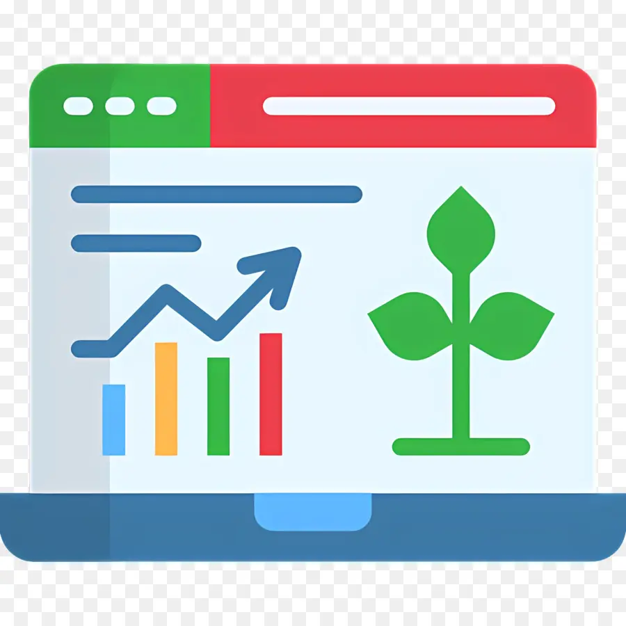 Gráfico De Crescimento Com Planta，Crescimento PNG