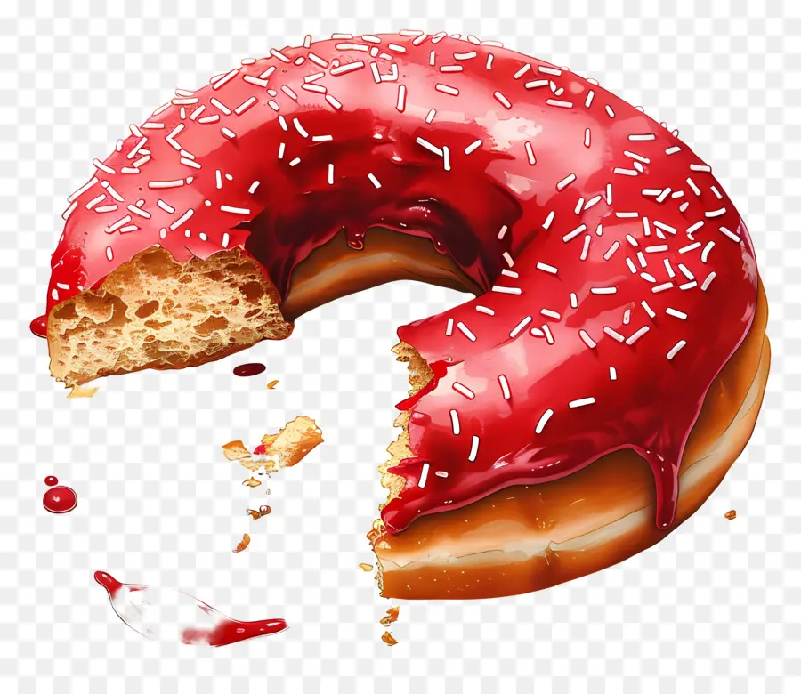 Donut Comido，Vidro De Rosca PNG