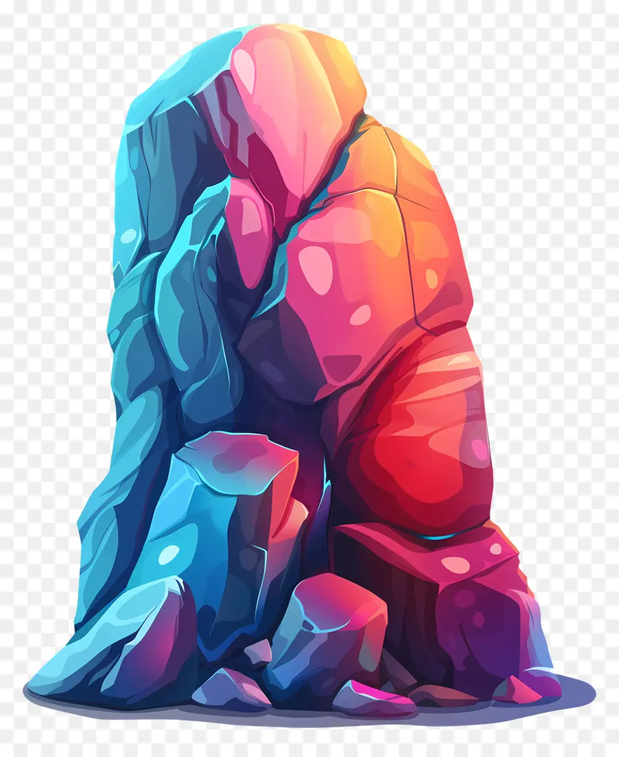 Rocha Colorida，Pedra PNG