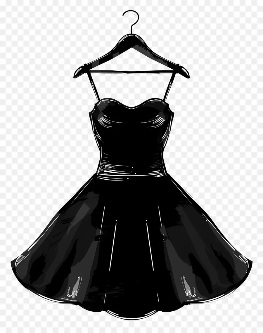 Vestido No Cabide，O Preto E O Branco Do Vestido PNG