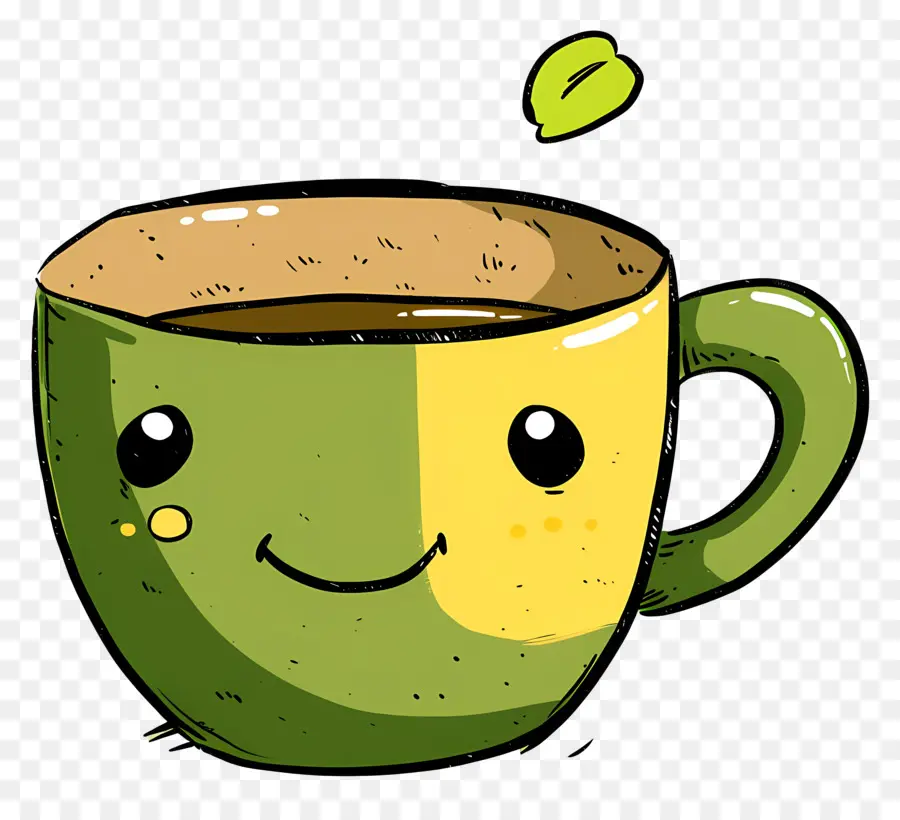 Cartoon Xícara De Café，Caneca De Café Sorridente PNG