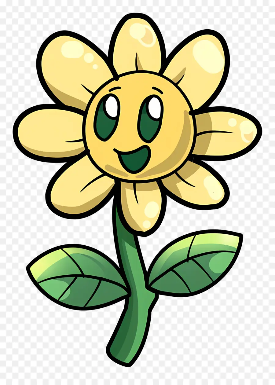 Cartoon Flor，Flor Sorridente PNG