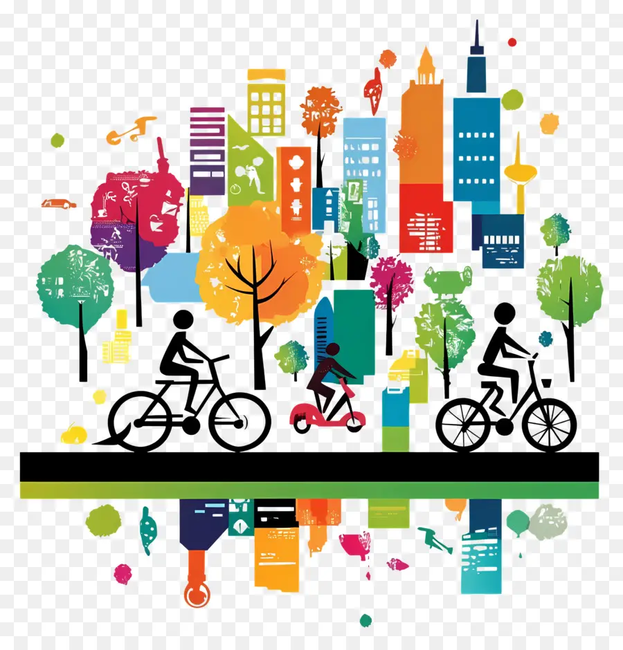 Dia Carfree Mundo，Paisagem Urbana PNG