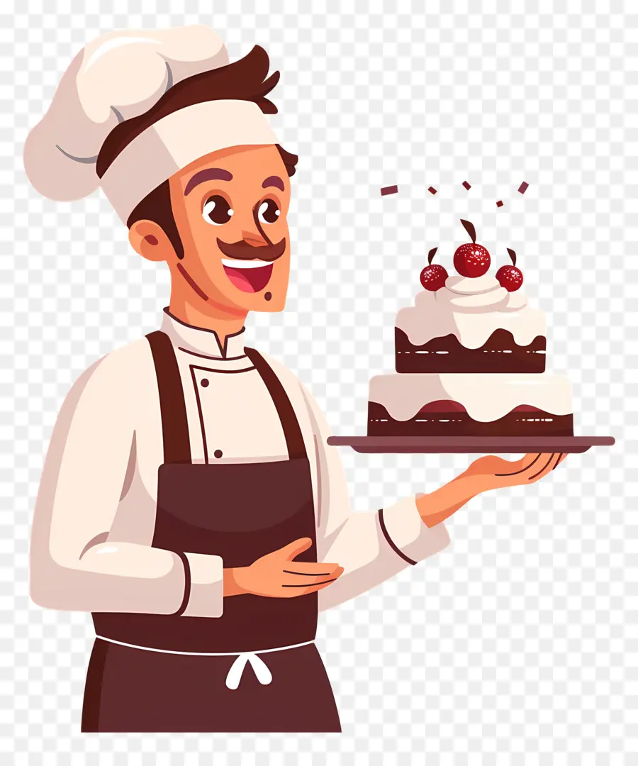 Chef Com Bolo，Padeiro PNG