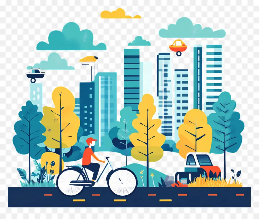 Dia Carfree Mundo，Paisagem Urbana PNG