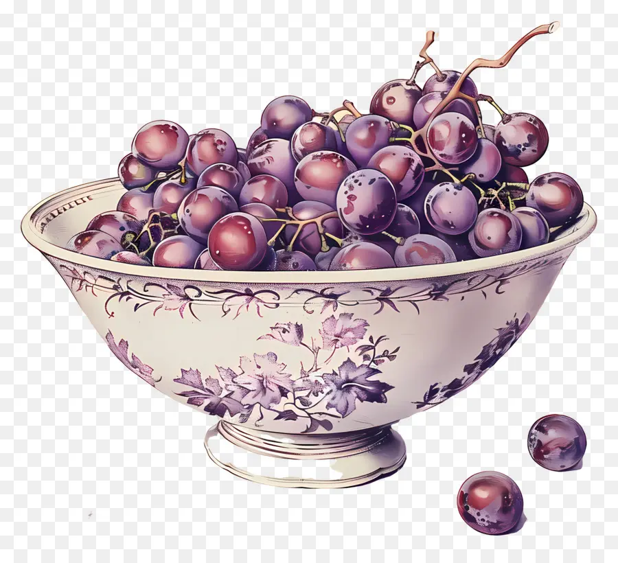 Tigela De Uvas，Fruta PNG