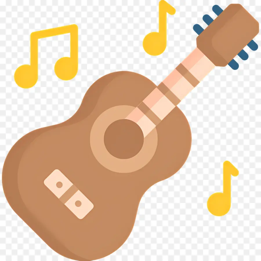 Guitarra，Notas Musicais PNG