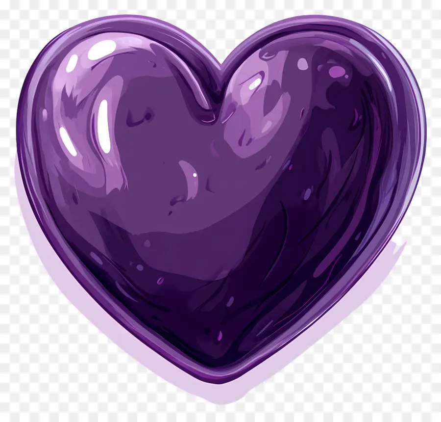 Coração Roxo，Textura Brilhante PNG