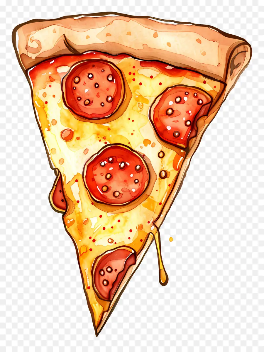 Fatia De Pizza，Aquarela PNG