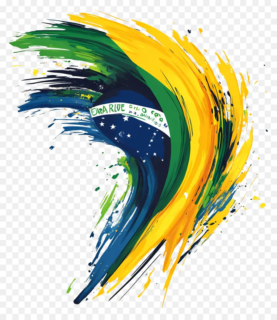 Pintura Abstrata，Bandeira Brasileira PNG