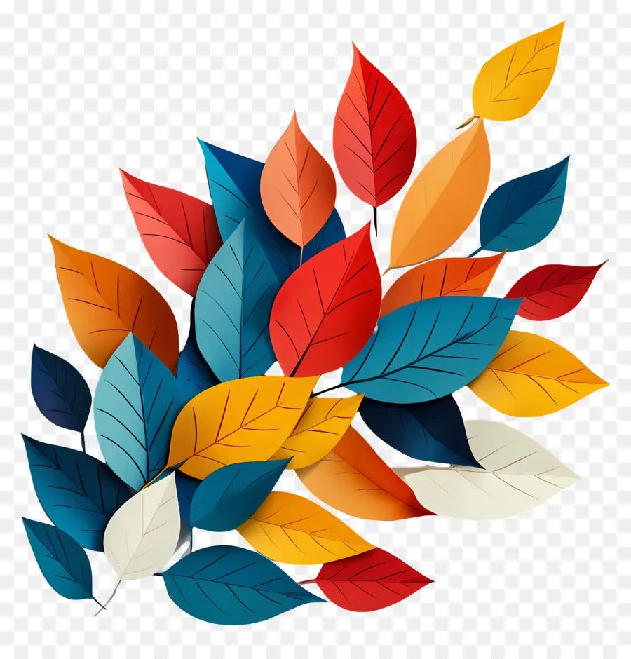 Autumn Leaves，Folhas Coloridas PNG