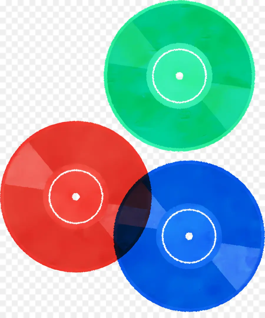 Música，Discos Coloridos PNG