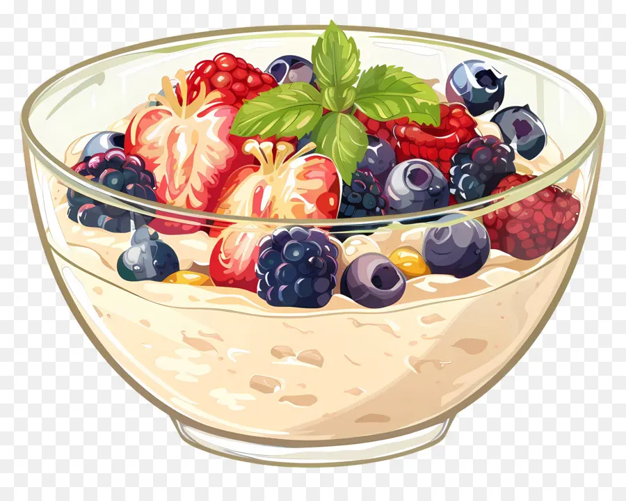 Tigela De Mingau，Fruta E Iogurte PNG