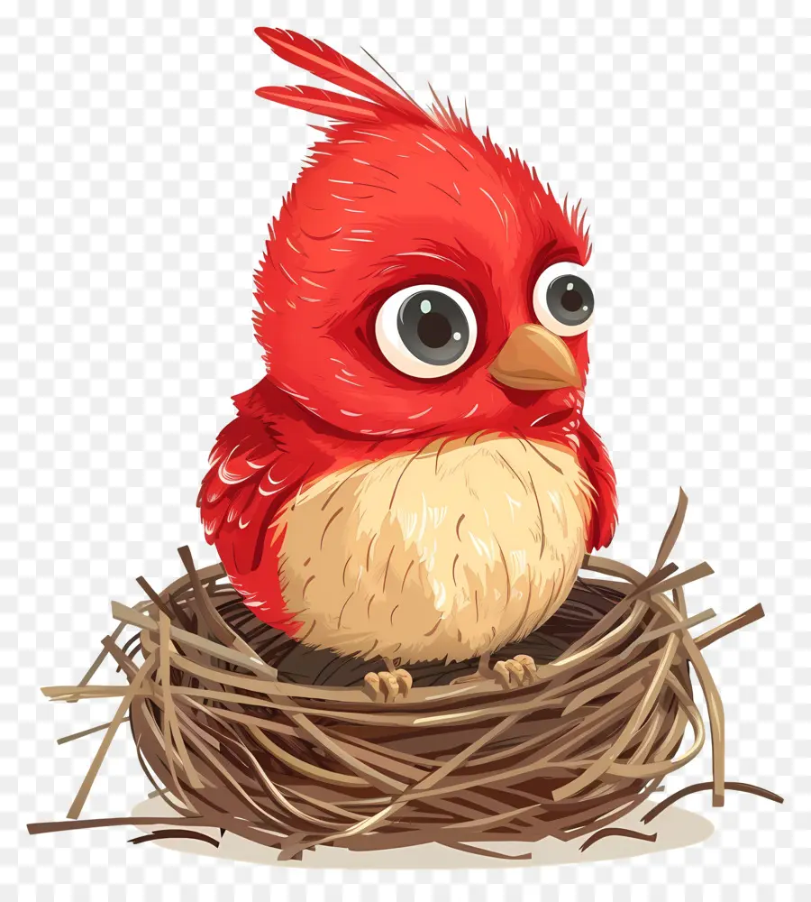 Pássaro Vermelho，Nest PNG