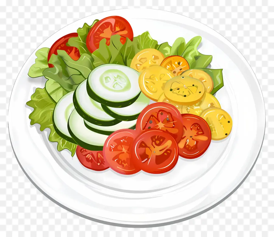 Prato Com Legumes，Salada Colorida PNG