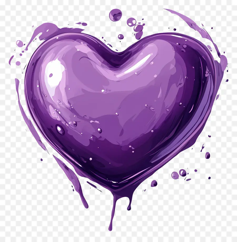 Coração Roxo，O Paint Splatter PNG