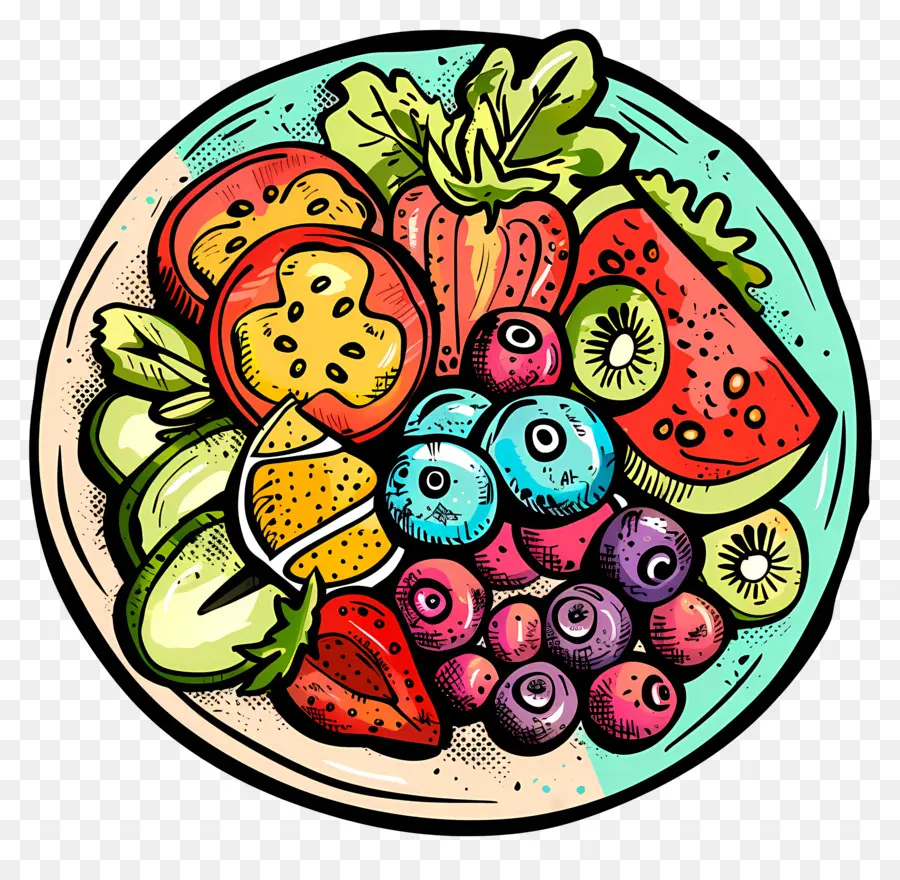 Prato Com Comida，Prato De Frutas PNG