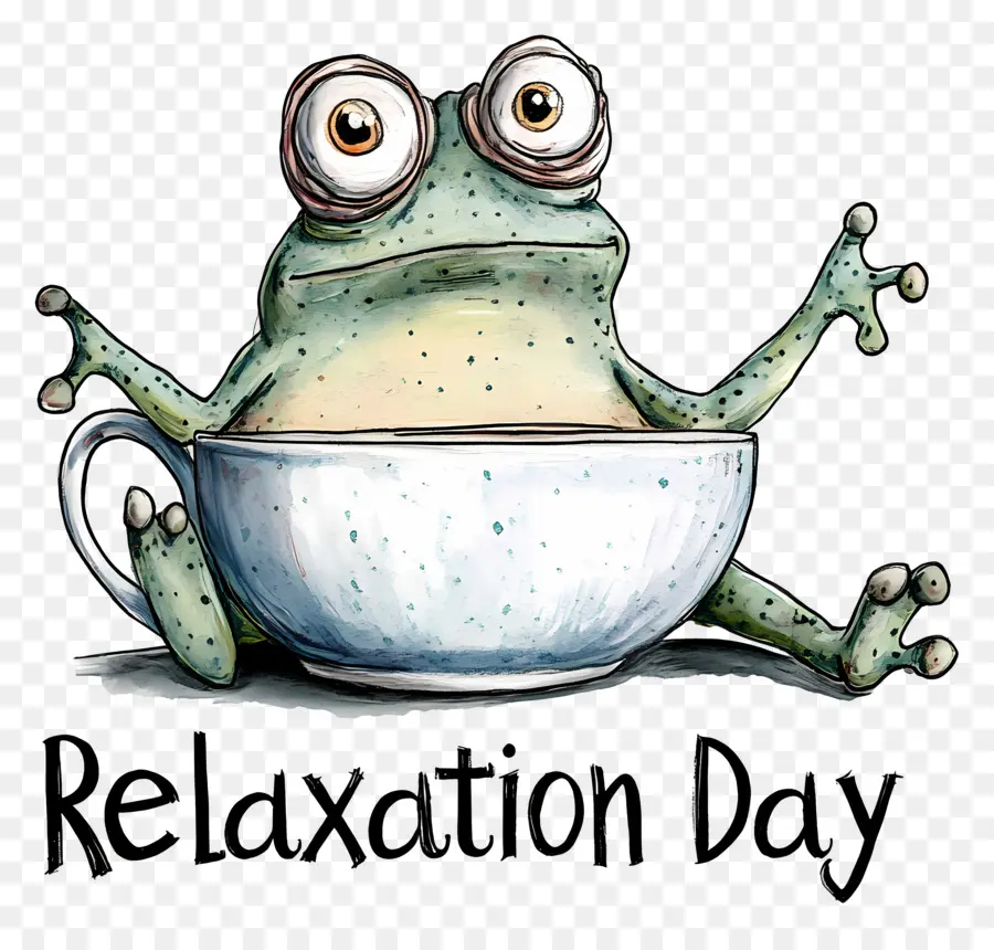 Relaxamento Dia，Cartoon Sapo PNG