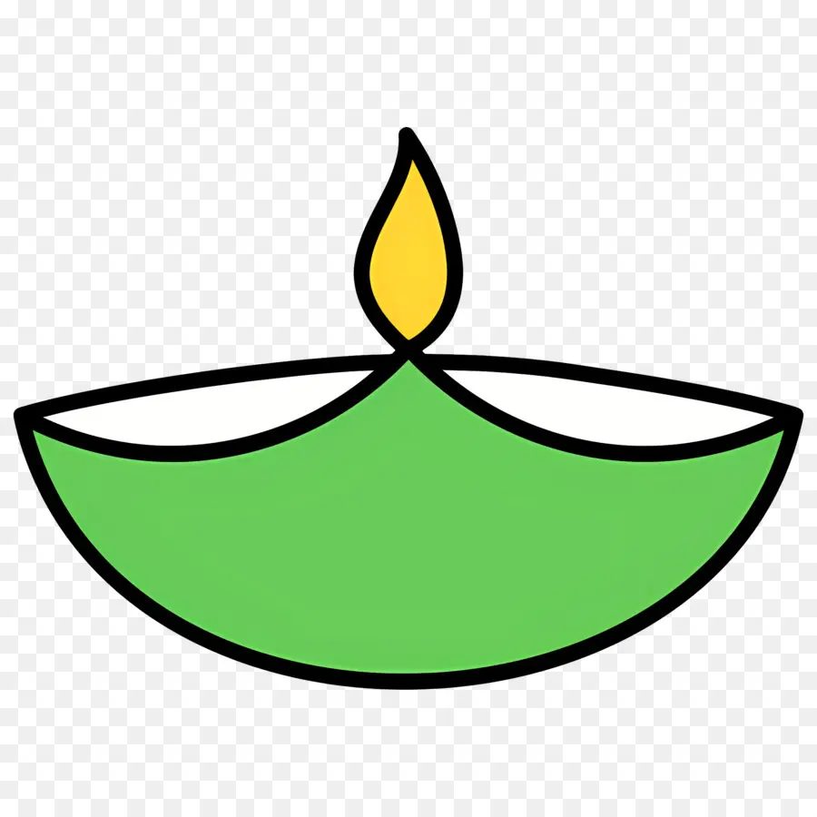 Diwali，Green Lamp PNG