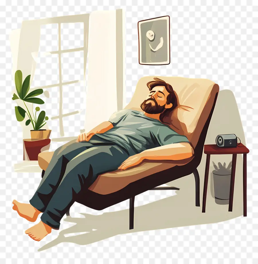 Dia Preguiçoso，Homem Relaxante PNG