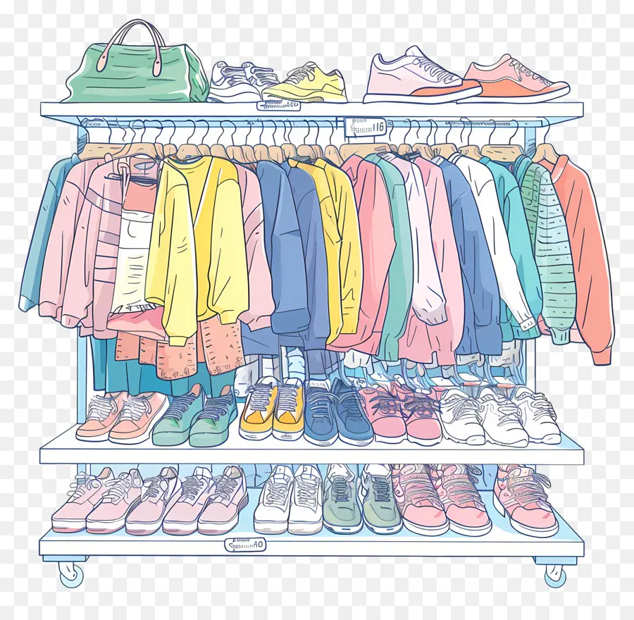 Seção De Roupas Femininas，Rack De Roupas PNG