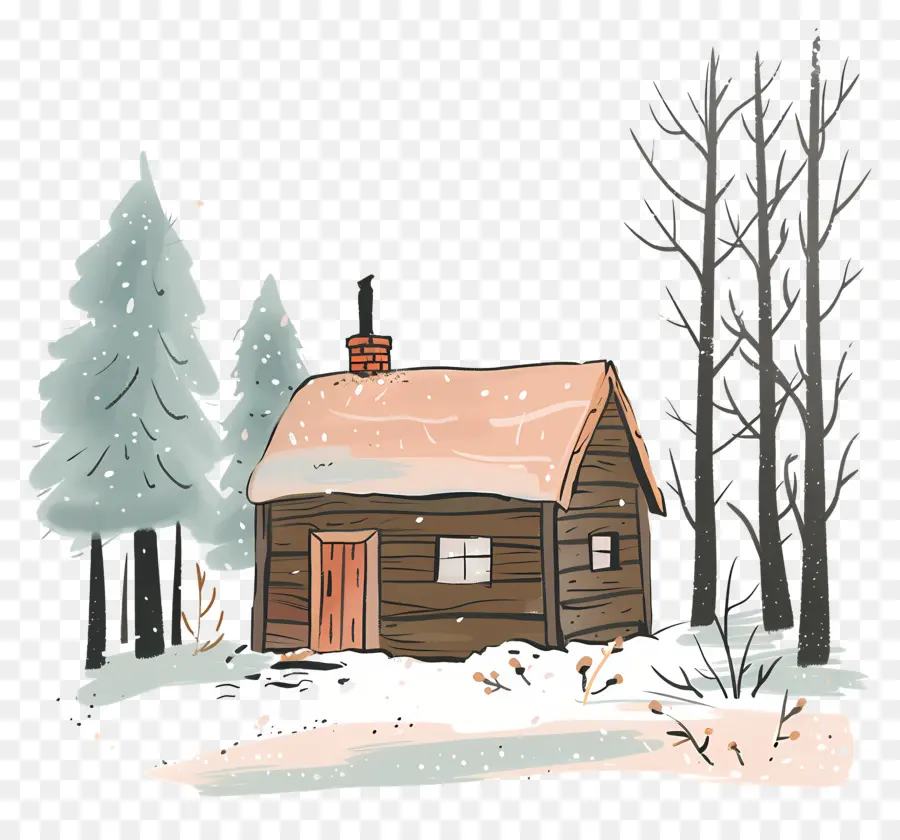 Cabana De Inverno，Casa Doodle PNG