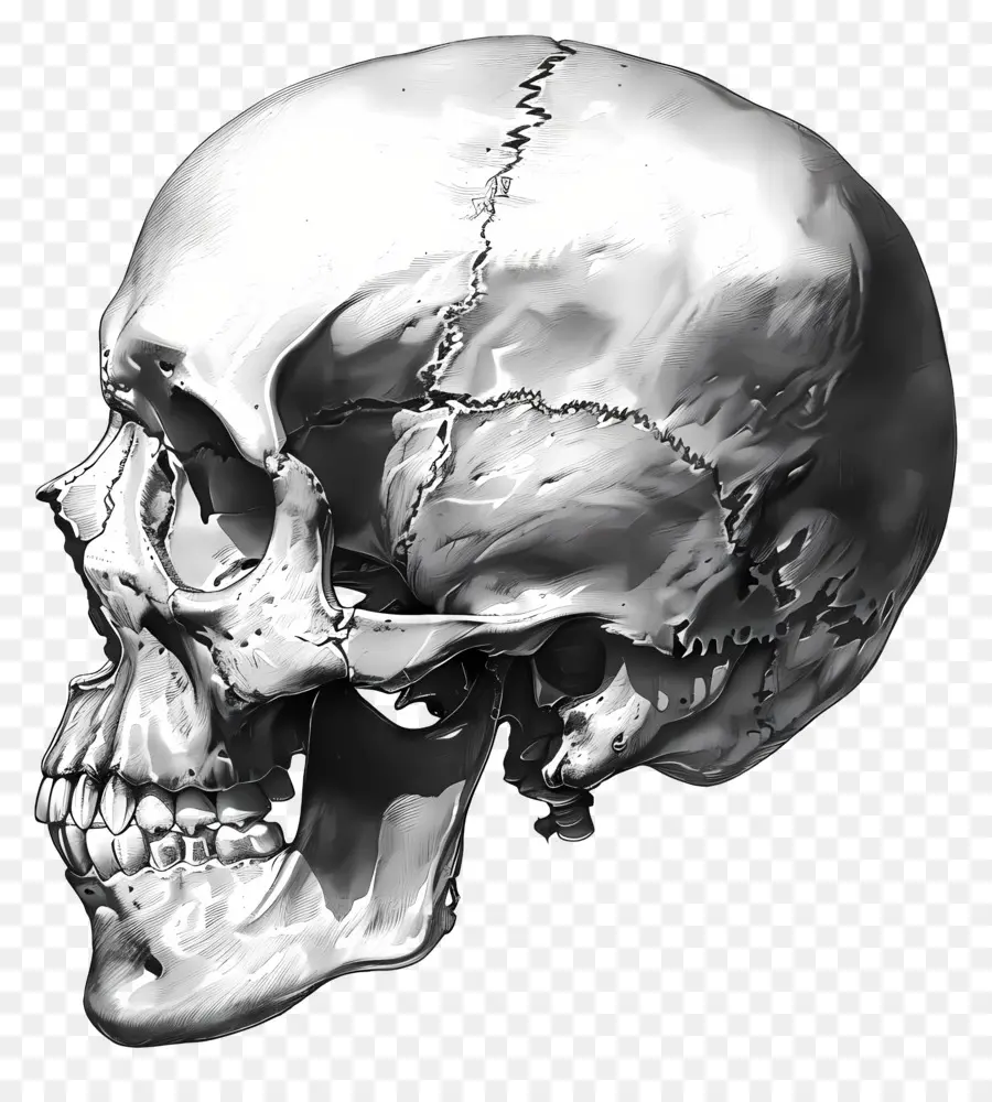 Crânio De Esqueleto，Skull Drawing PNG