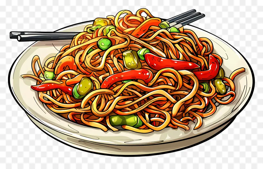 Chow Mein，Macarrões PNG