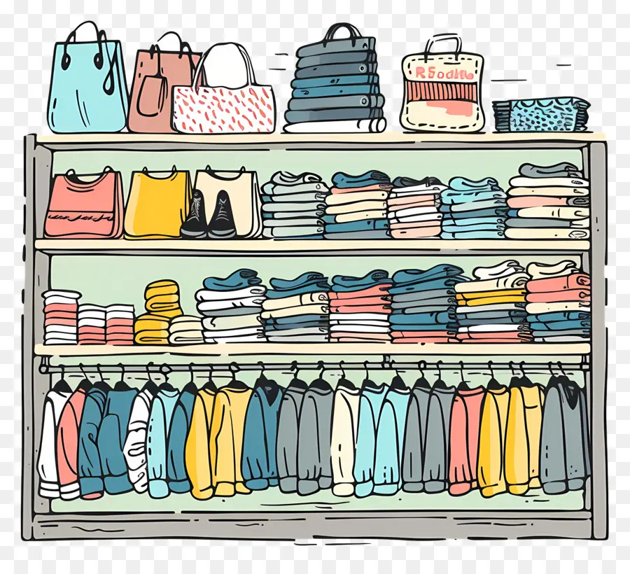 Seção De Roupas Femininas，Rack De Roupas PNG