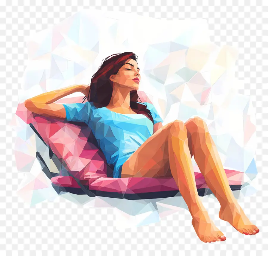 Relaxamento Dia，Mulher PNG