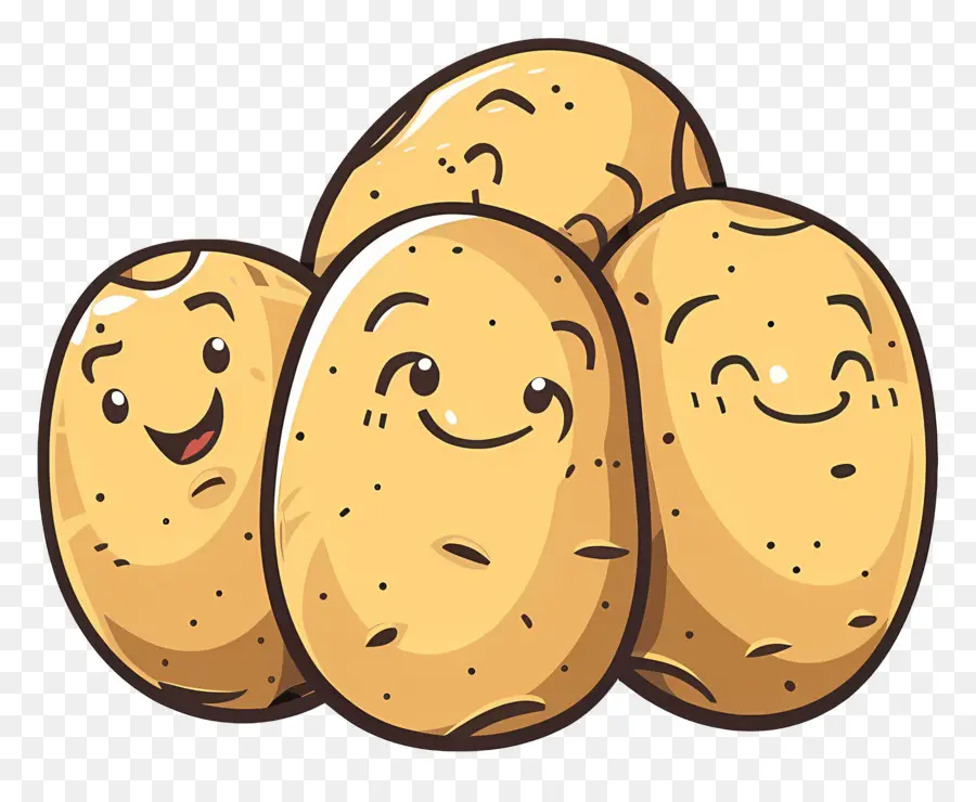 Batatas De Desenho Animado，Batatas Sorridentes PNG