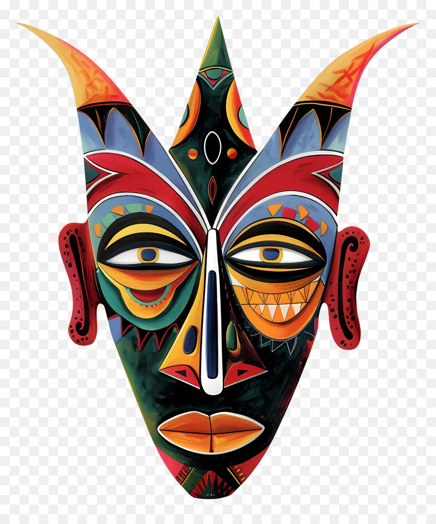 Máscara Tribal，Obra De Arte Abstrata PNG