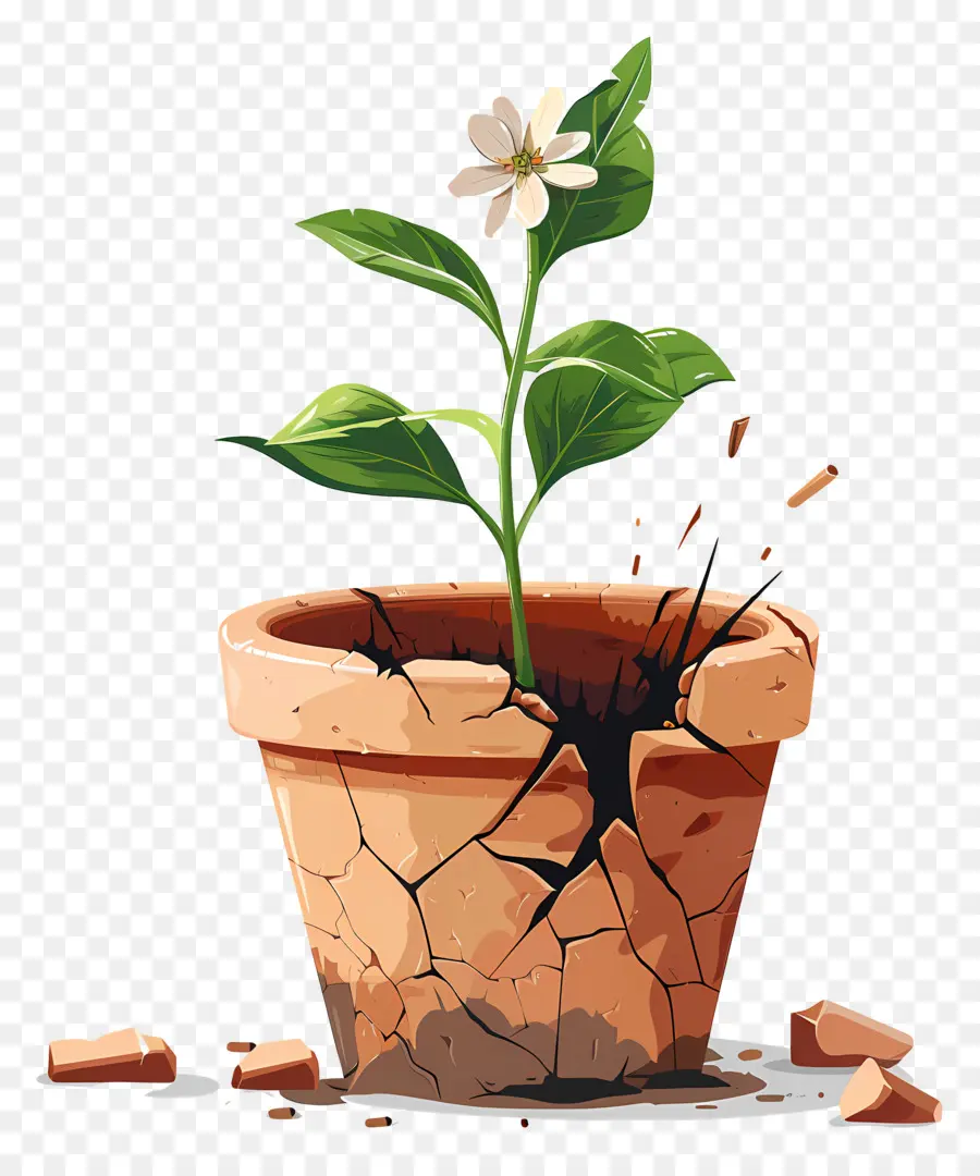 Vaso De Flores Quebrado，Flor PNG