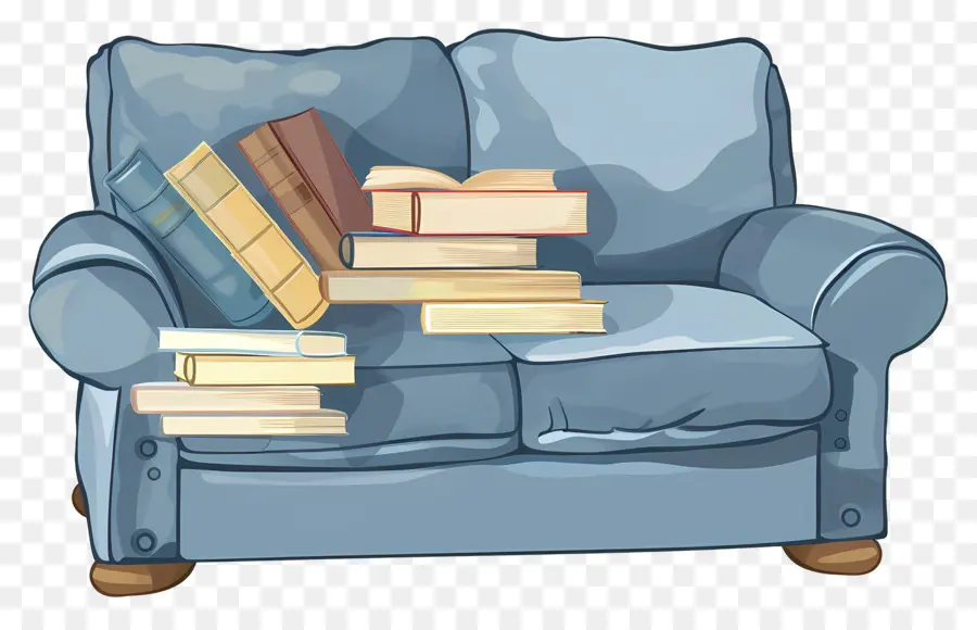 Sofá，Livros PNG