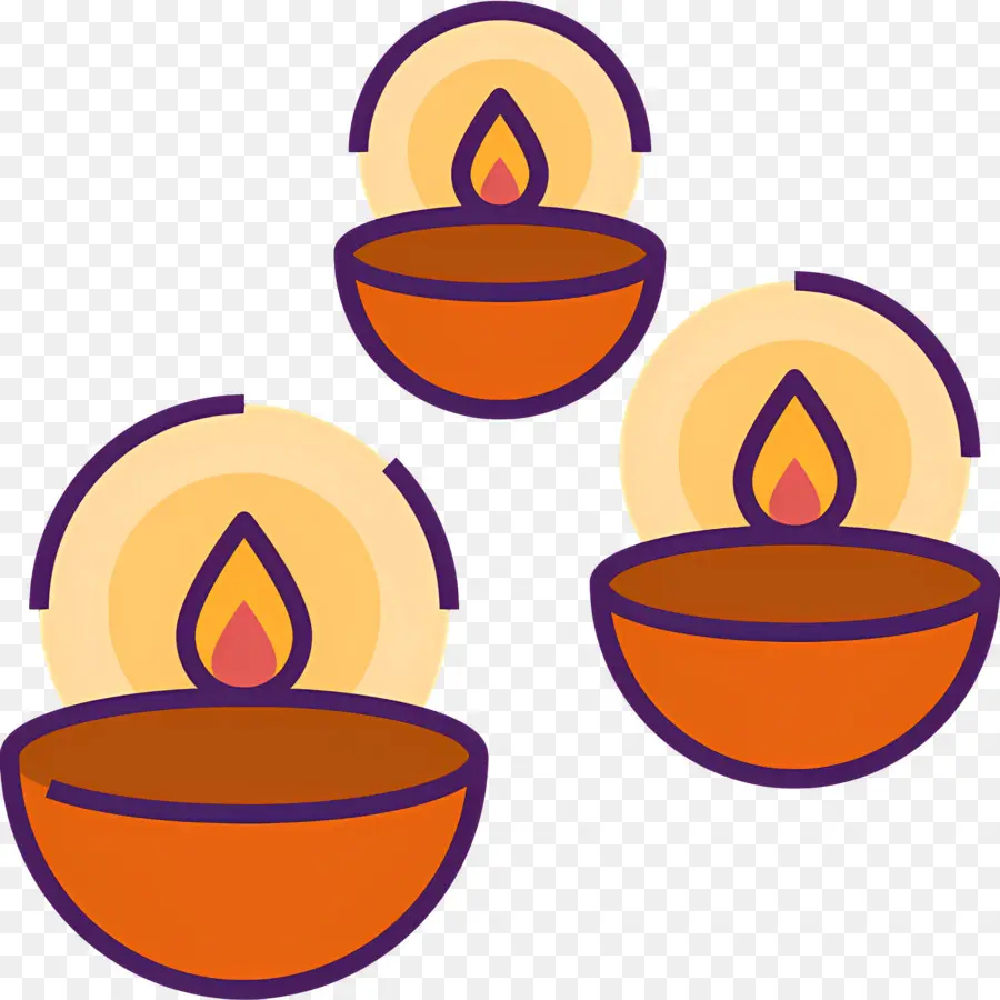 Diwali，Velas Laranja PNG